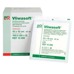 Vliwasoft® Kompressen met split Lohmann & Rauscher 10 X 10 cm  -  50 x 2 stuks